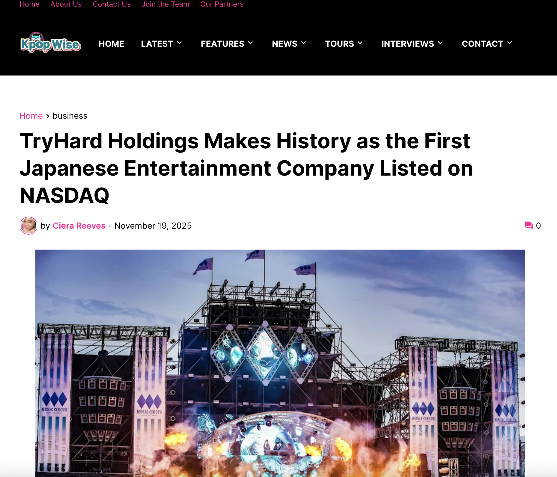 KPOP WISE article screenshot